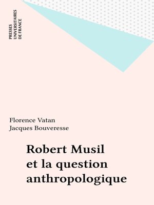 cover image of Robert Musil et la question anthropologique